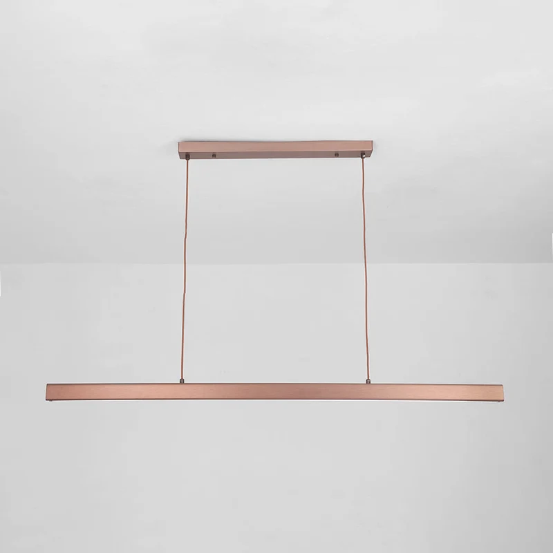 Hanglamp LED Lineair Metaal Zwart Bruin Dimbaar Modern Design Eettafel Keukeneiland Eethoek Verlichting | Sansoti