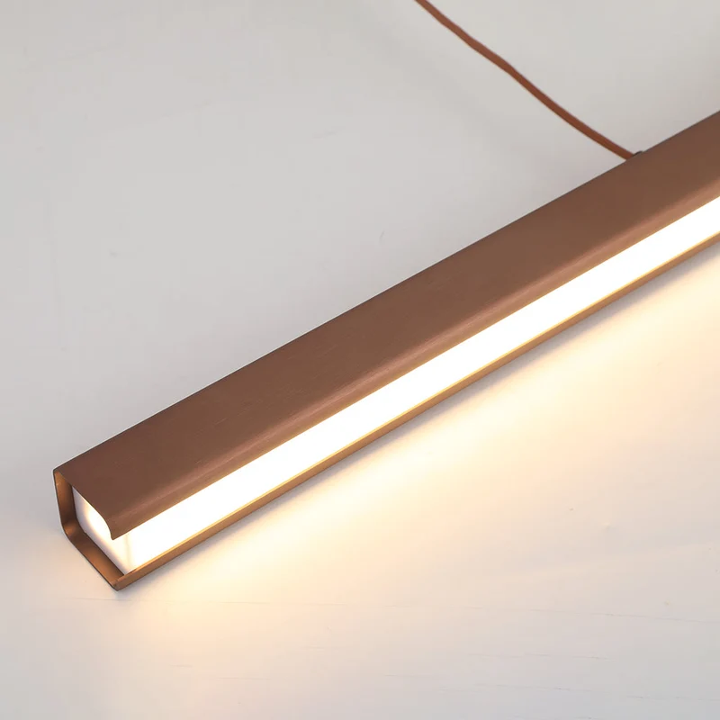 Hanglamp LED Lineair Metaal Zwart Bruin Dimbaar Modern Design Eettafel Keukeneiland Eethoek Verlichting | Sansoti