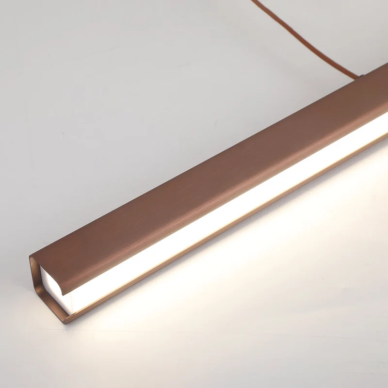 Hanglamp LED Lineair Metaal Zwart Bruin Dimbaar Modern Design Eettafel Keukeneiland Eethoek Verlichting | Sansoti