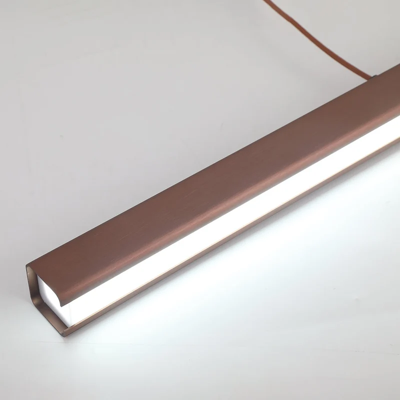Hanglamp LED Lineair Metaal Zwart Bruin Dimbaar Modern Design Eettafel Keukeneiland Eethoek Verlichting | Sansoti