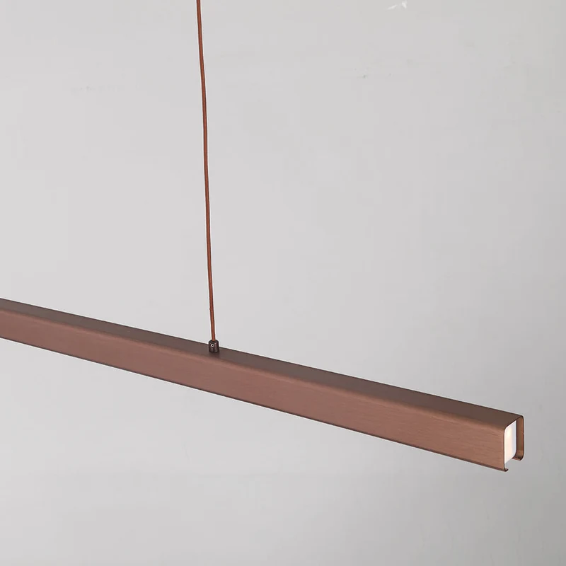 Hanglamp LED Lineair Metaal Zwart Bruin Dimbaar Modern Design Eettafel Keukeneiland Eethoek Verlichting | Sansoti
