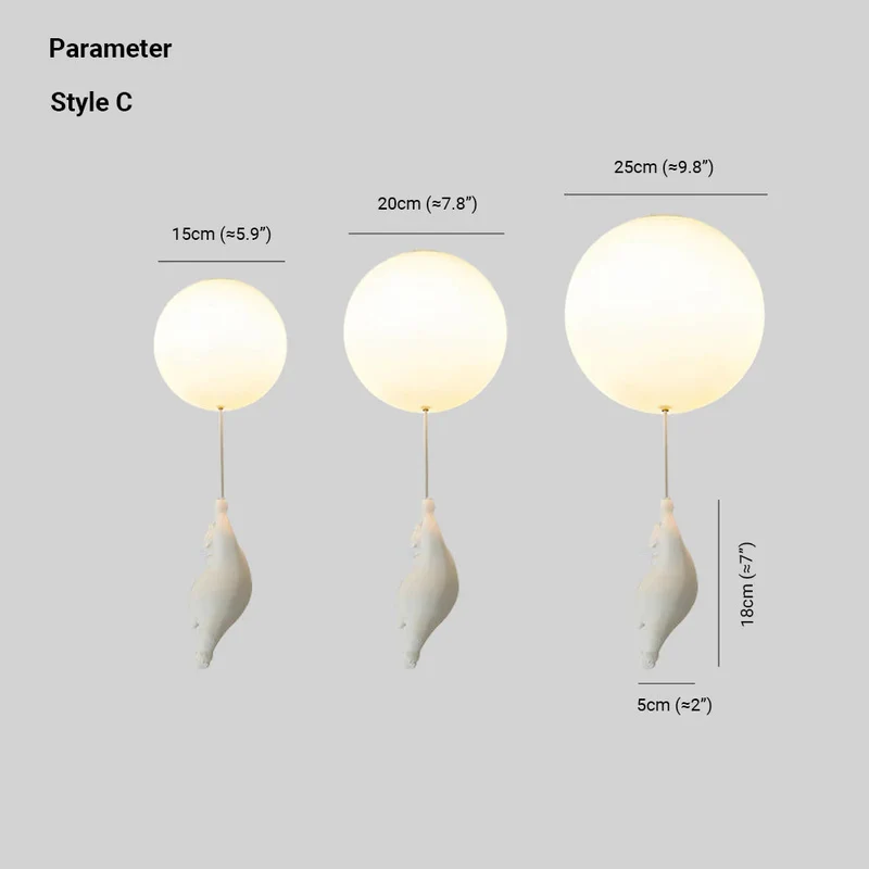 Speelse Berenballon LED Plafondlamp Wit Kinderkamer Babykamer Woonruimte Resina Acryl Creatieve Verlichting | Sansoti