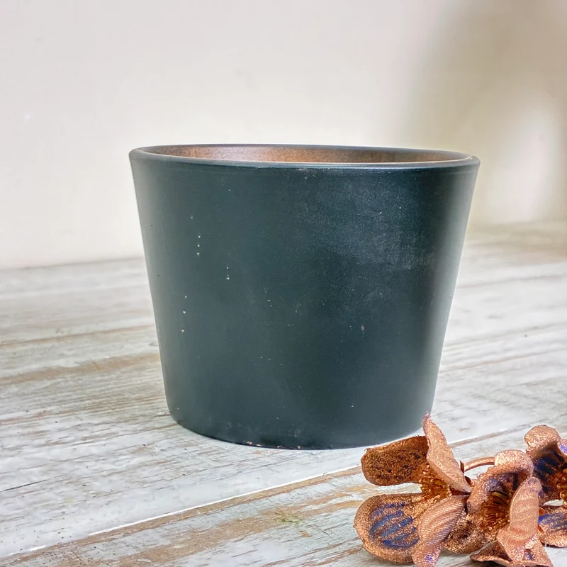 Übertopf Pflanztopf Gefäß Schwarz Bronze Blumentopf