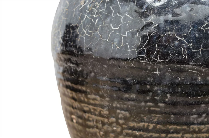 Casa Padrino Luxus Vase Ø 24-33 x H. 24-29 cm - Bauchige Keramik Vase im Antik-Look - Luxus Deko Accessoires