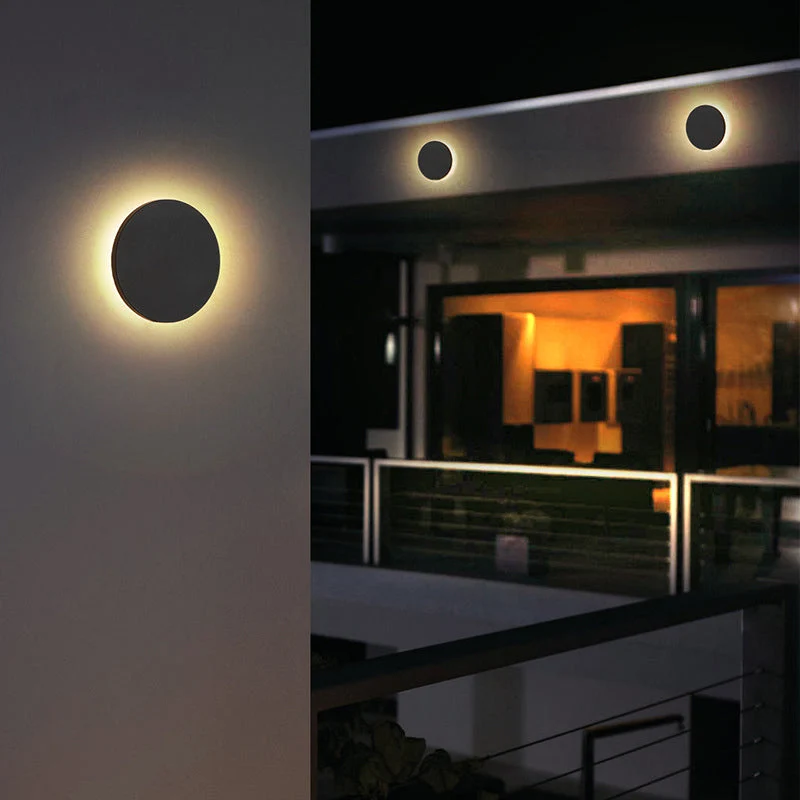 Minimalistische LED Buitenlamp Wandverlichting Metaal Rond Vierkant Waterdicht IP65 Tuinverlichting voor Gang Terras | Sansoti