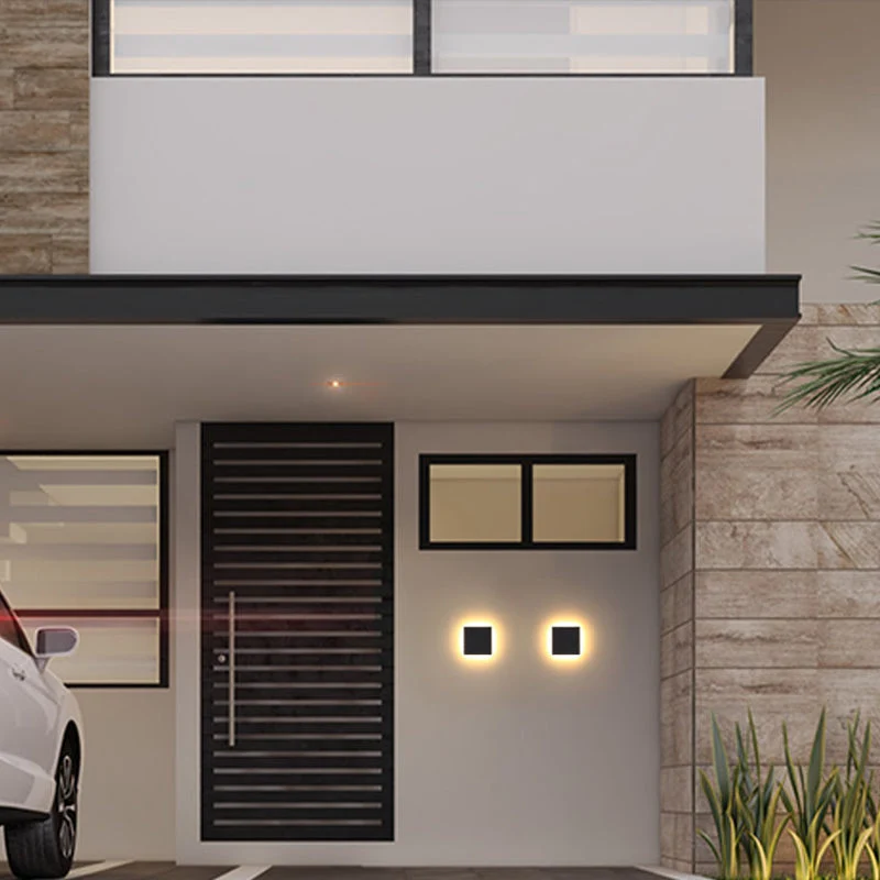 Minimalistische LED Buitenlamp Wandverlichting Metaal Rond Vierkant Waterdicht IP65 Tuinverlichting voor Gang Terras | Sansoti