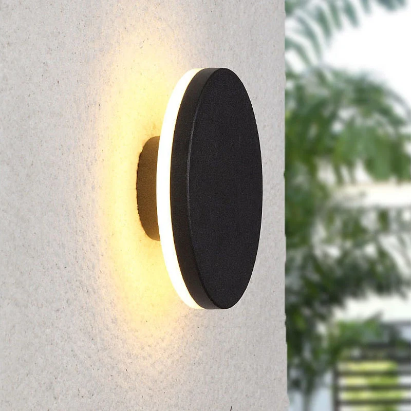 Minimalistische LED Buitenlamp Wandverlichting Metaal Rond Vierkant Waterdicht IP65 Tuinverlichting voor Gang Terras | Sansoti