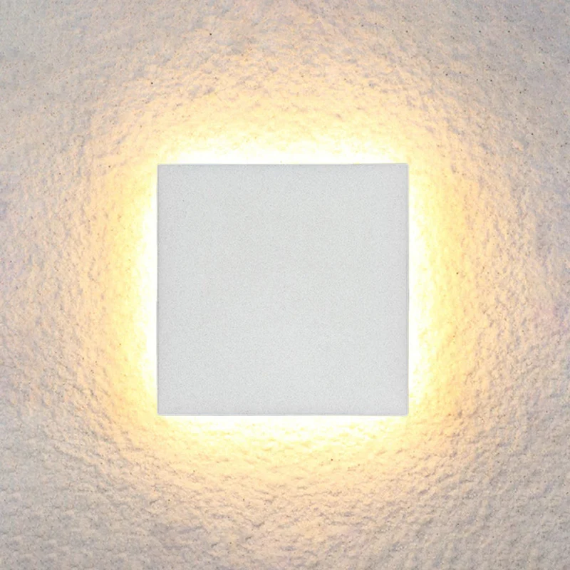 Minimalistische LED Buitenlamp Wandverlichting Metaal Rond Vierkant Waterdicht IP65 Tuinverlichting voor Gang Terras | Sansoti