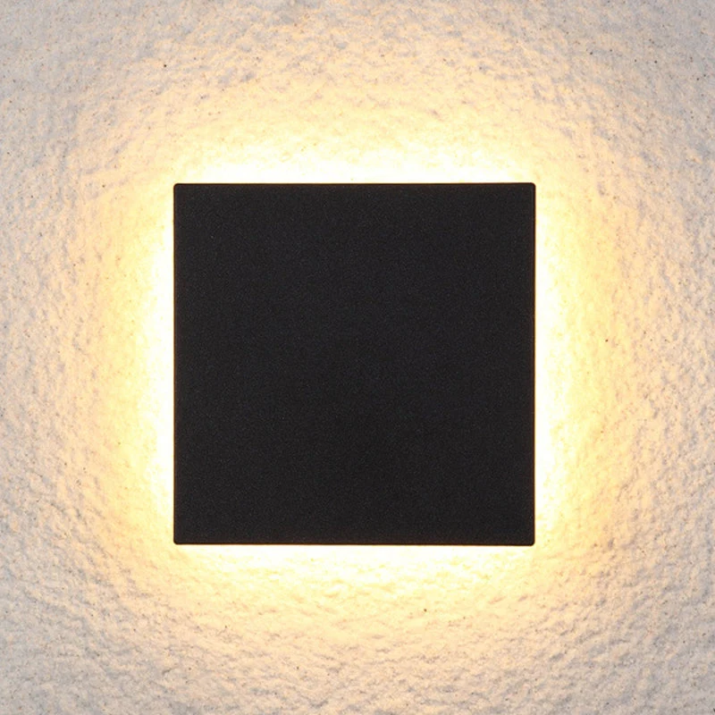 Minimalistische LED Buitenlamp Wandverlichting Metaal Rond Vierkant Waterdicht IP65 Tuinverlichting voor Gang Terras | Sansoti