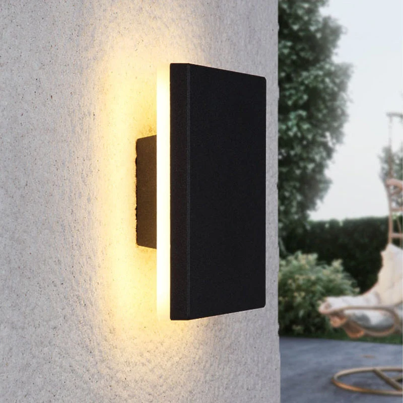 Minimalistische LED Buitenlamp Wandverlichting Metaal Rond Vierkant Waterdicht IP65 Tuinverlichting voor Gang Terras | Sansoti