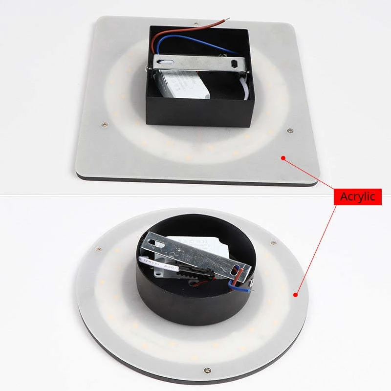 Minimalistische LED Buitenlamp Wandverlichting Metaal Rond Vierkant Waterdicht IP65 Tuinverlichting voor Gang Terras | Sansoti