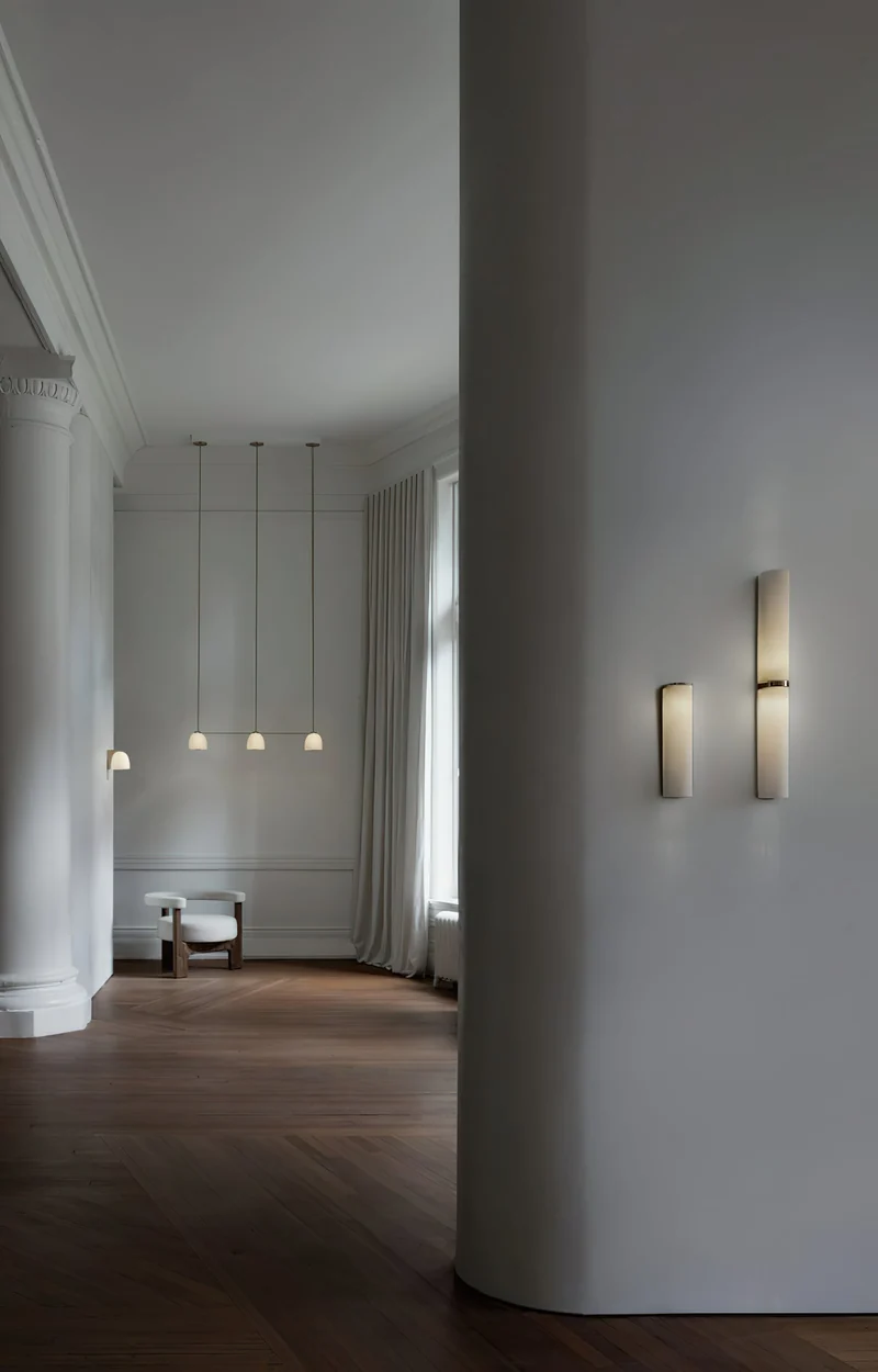 Moderne Wandlamp Glas Minimalistisch Design IJzeren Armatuur LED Verlichting Binnen Sfeervol Accent Woonkamer | Sansoti