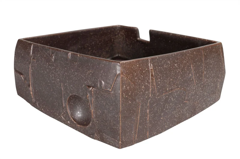 Casa Padrino Luxus Schale Braun 20,5 x 20,5 x H. 10 cm - Kleine Schale Shali aus Steingut in warmem Braun - Luxus Deko Accessoires