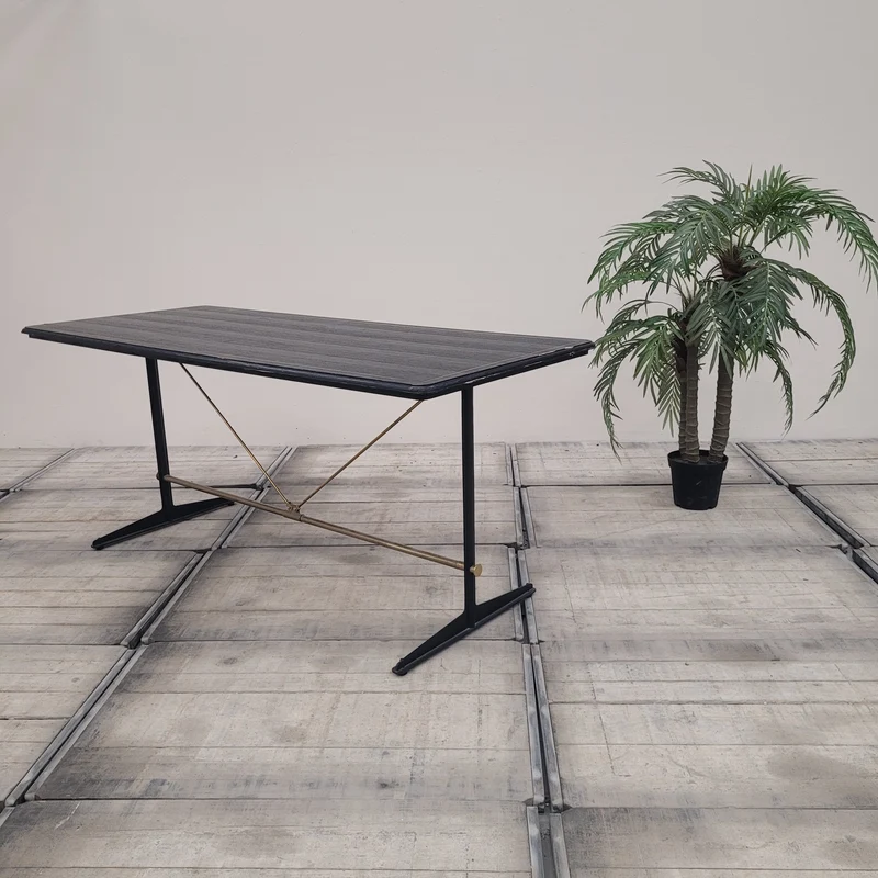 Design Esstisch Massivholz Eiche Schwarz Golden Gebraucht