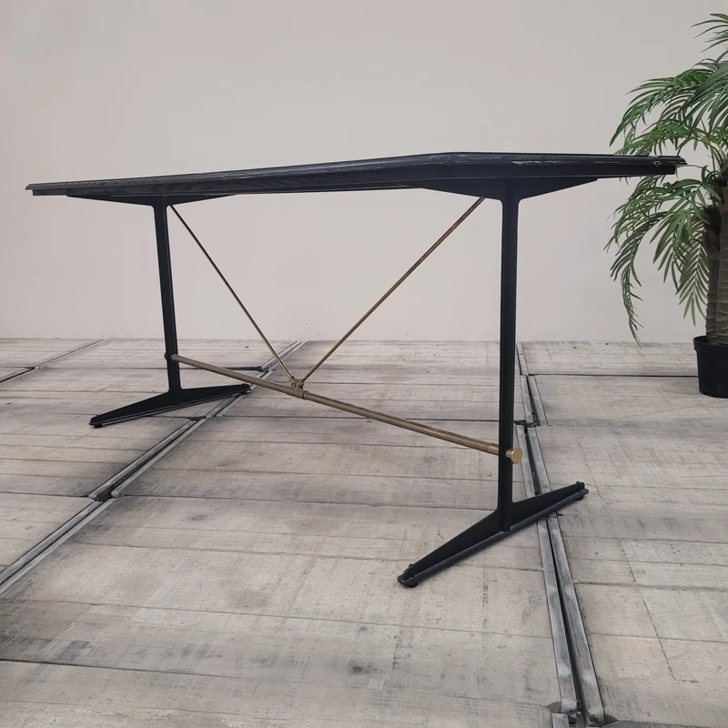 Design Esstisch Massivholz Eiche Schwarz Golden Gebraucht