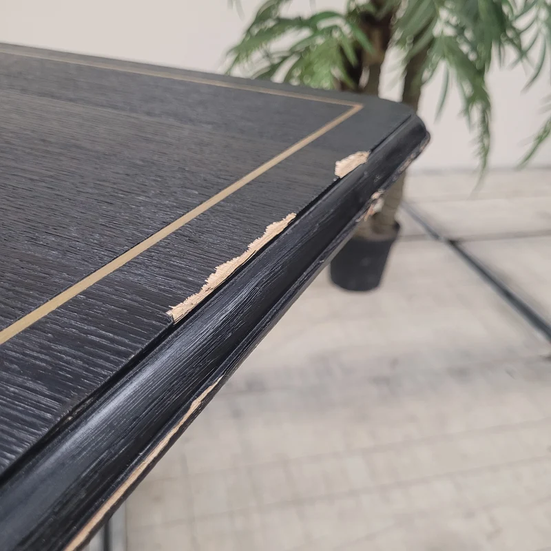 Design Esstisch Massivholz Eiche Schwarz Golden Gebraucht