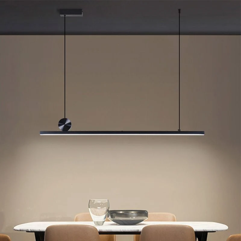 Asymmetrische Hanglamp Lineair Metaal 90-120cm Zwart Goud Dimbaar Woonkamer Slaapkamer Verlichtingsunit | Sansoti