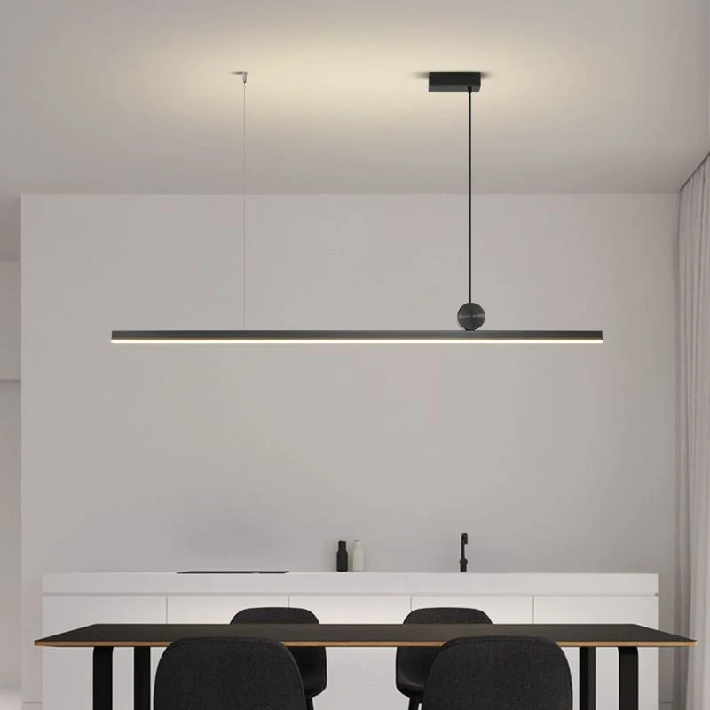 Asymmetrische Hanglamp Lineair Metaal 90-120cm Zwart Goud Dimbaar Woonkamer Slaapkamer Verlichtingsunit | Sansoti