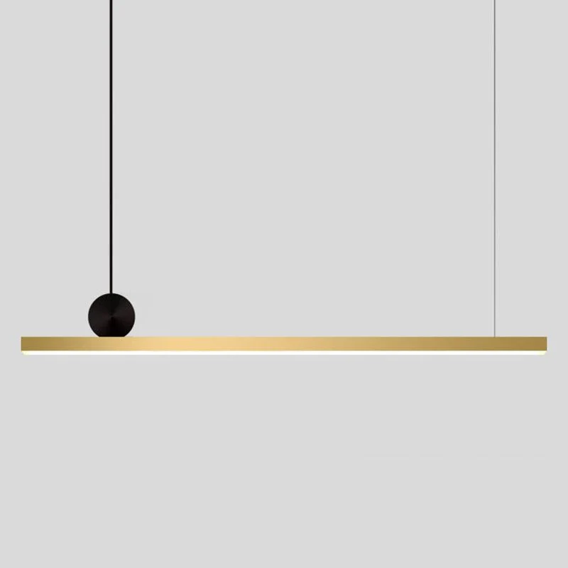 Asymmetrische Hanglamp Lineair Metaal 90-120cm Zwart Goud Dimbaar Woonkamer Slaapkamer Verlichtingsunit | Sansoti