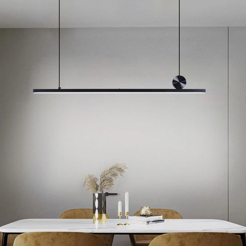 Asymmetrische Hanglamp Lineair Metaal 90-120cm Zwart Goud Dimbaar Woonkamer Slaapkamer Verlichtingsunit | Sansoti