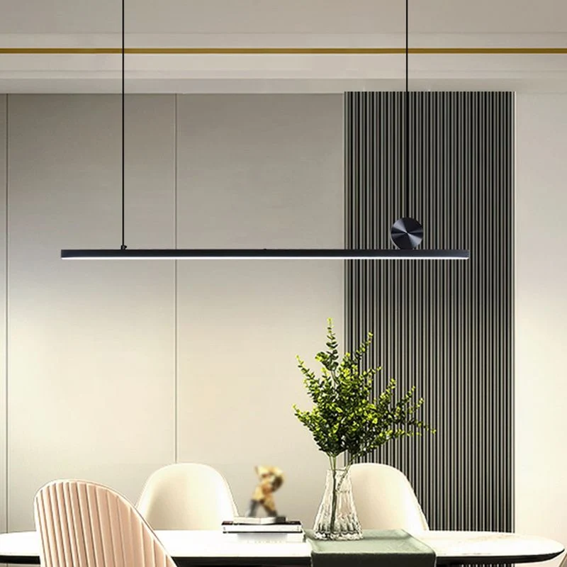 Asymmetrische Hanglamp Lineair Metaal 90-120cm Zwart Goud Dimbaar Woonkamer Slaapkamer Verlichtingsunit | Sansoti
