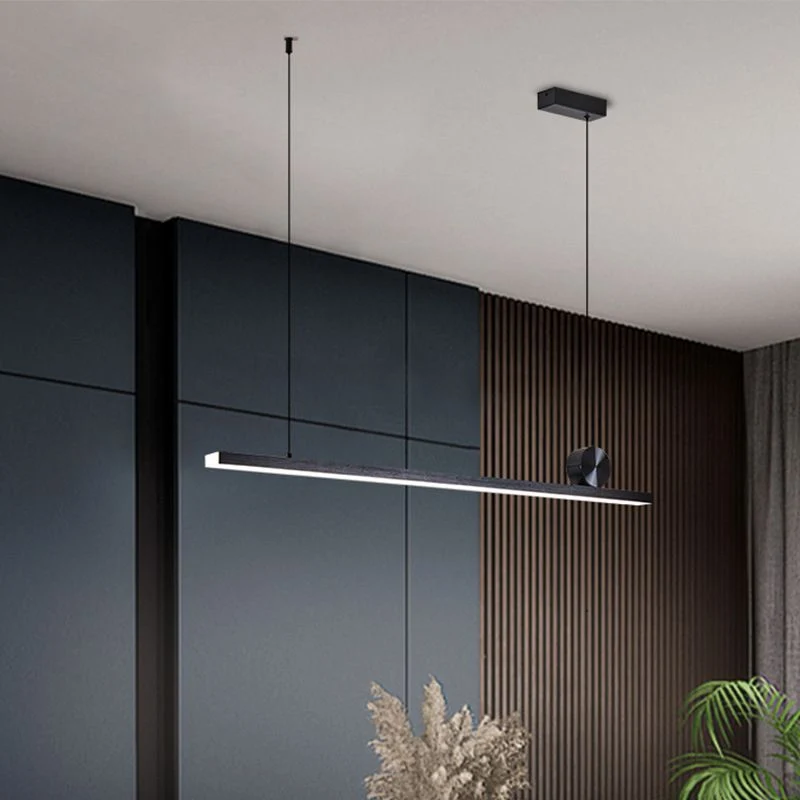 Asymmetrische Hanglamp Lineair Metaal 90-120cm Zwart Goud Dimbaar Woonkamer Slaapkamer Verlichtingsunit | Sansoti