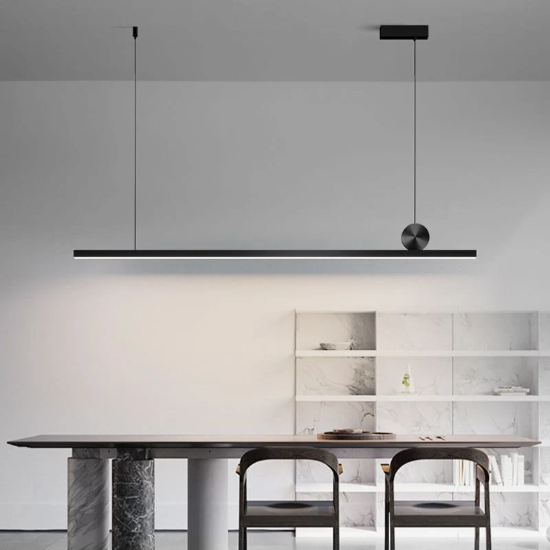 Asymmetrische Hanglamp Lineair Metaal 90-120cm Zwart Goud Dimbaar Woonkamer Slaapkamer Verlichtingsunit | Sansoti