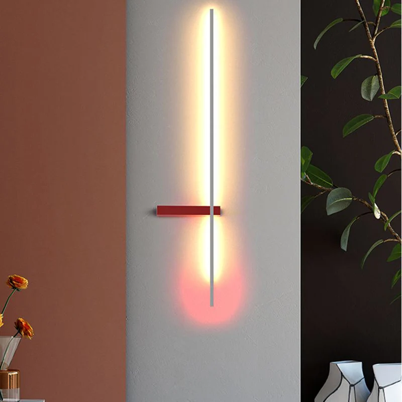 Lineaire Wandlamp Multicolor Minimalistisch Metaal Acryl LED 60/90cm Eetkamer Woonkamer Studeerkamer | Sansoti