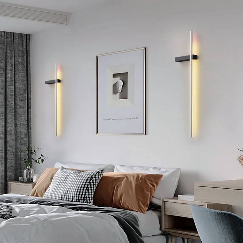 Lineaire Wandlamp Multicolor Minimalistisch Metaal Acryl LED 60/90cm Eetkamer Woonkamer Studeerkamer | Sansoti