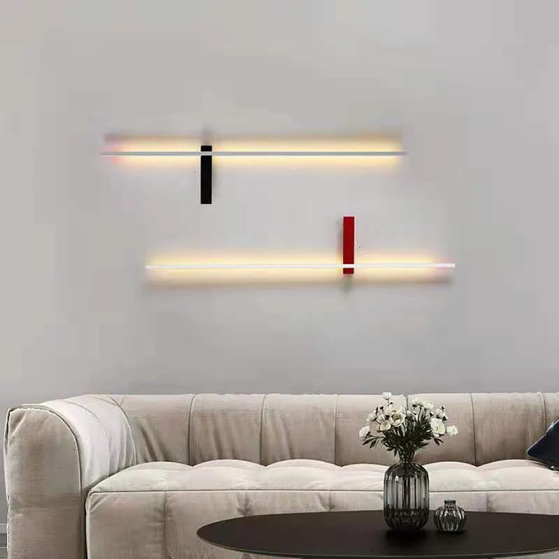 Lineaire Wandlamp Multicolor Minimalistisch Metaal Acryl LED 60/90cm Eetkamer Woonkamer Studeerkamer | Sansoti