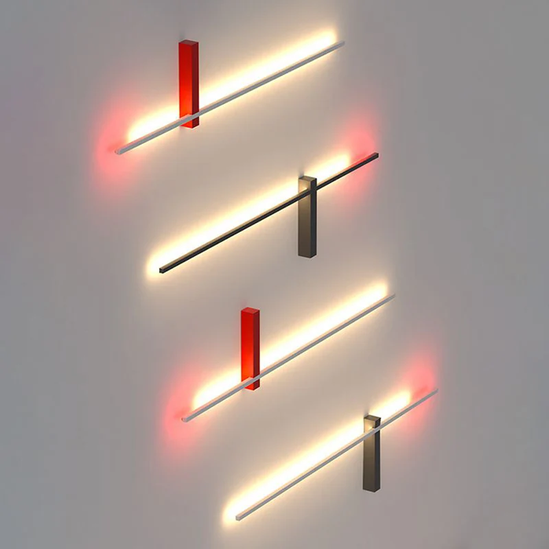 Lineaire Wandlamp Multicolor Minimalistisch Metaal Acryl LED 60/90cm Eetkamer Woonkamer Studeerkamer | Sansoti