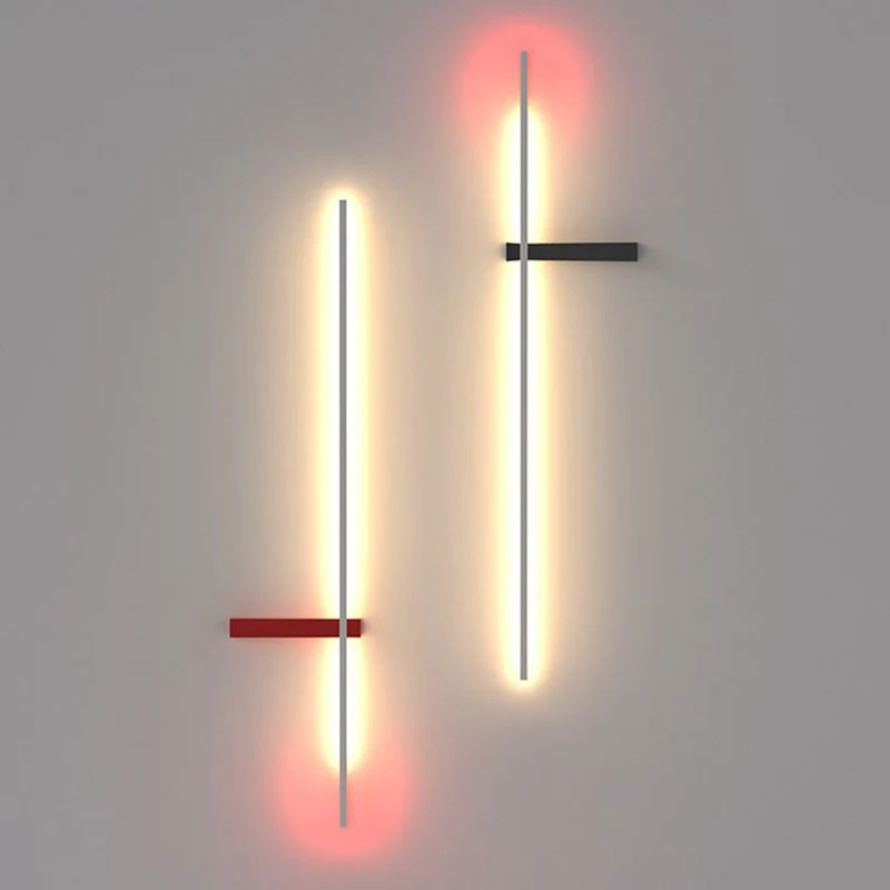 Lineaire Wandlamp Multicolor Minimalistisch Metaal Acryl LED 60/90cm Eetkamer Woonkamer Studeerkamer | Sansoti