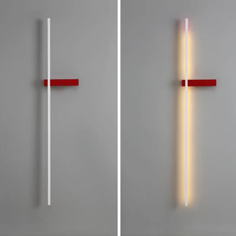 Lineaire Wandlamp Multicolor Minimalistisch Metaal Acryl LED 60/90cm Eetkamer Woonkamer Studeerkamer | Sansoti