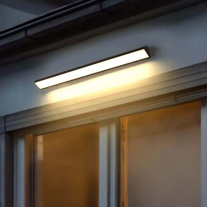 Wandlamp Buiten Modern Metaal Acryl Zwart Lineair LED 40-150cm Tuin Balkon Terras Gevel Buitenverlichting | Sansoti