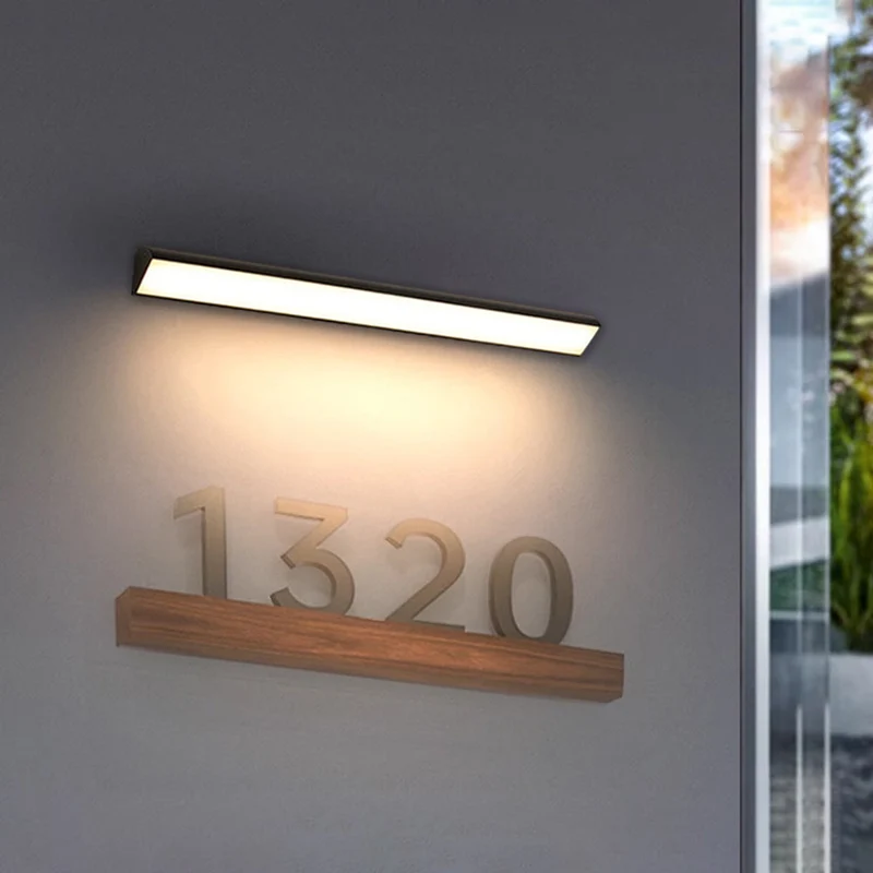 Wandlamp Buiten Modern Metaal Acryl Zwart Lineair LED 40-150cm Tuin Balkon Terras Gevel Buitenverlichting | Sansoti