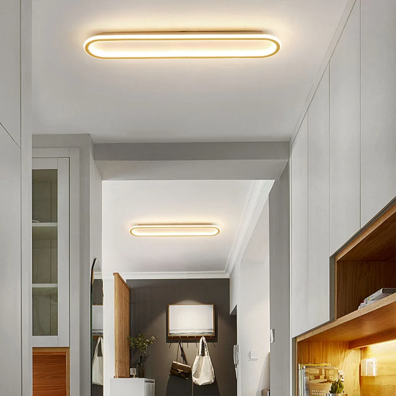 Rechthoekige LED Plafondlamp Inbouw 40-100cm Metaal Acryl Zwart Goud Roségoud Modern Design Hal Garderobe | Sansoti