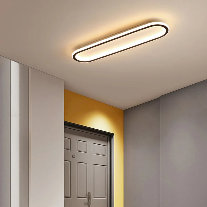 Rechthoekige LED Plafondlamp Inbouw 40-100cm Metaal Acryl Zwart Goud Roségoud Modern Design Hal Garderobe | Sansoti