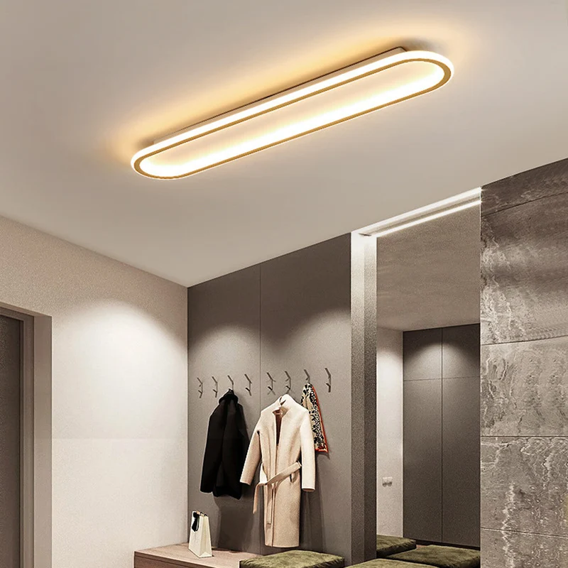 Rechthoekige LED Plafondlamp Inbouw 40-100cm Metaal Acryl Zwart Goud Roségoud Modern Design Hal Garderobe | Sansoti