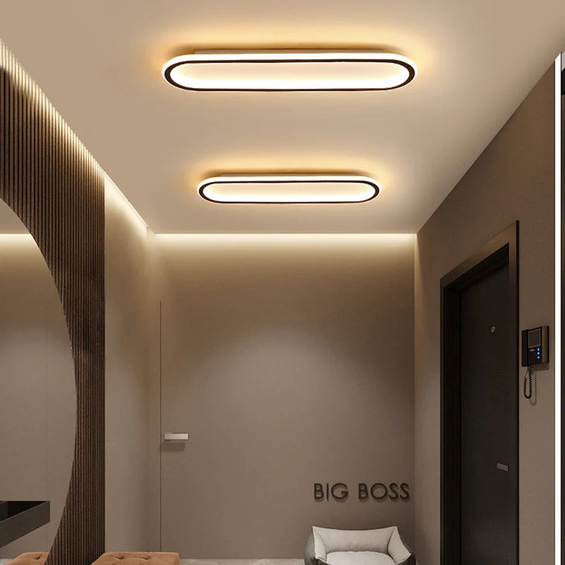 Rechthoekige LED Plafondlamp Inbouw 40-100cm Metaal Acryl Zwart Goud Roségoud Modern Design Hal Garderobe | Sansoti