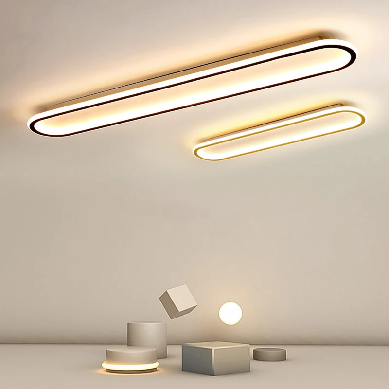 Rechthoekige LED Plafondlamp Inbouw 40-100cm Metaal Acryl Zwart Goud Roségoud Modern Design Hal Garderobe | Sansoti