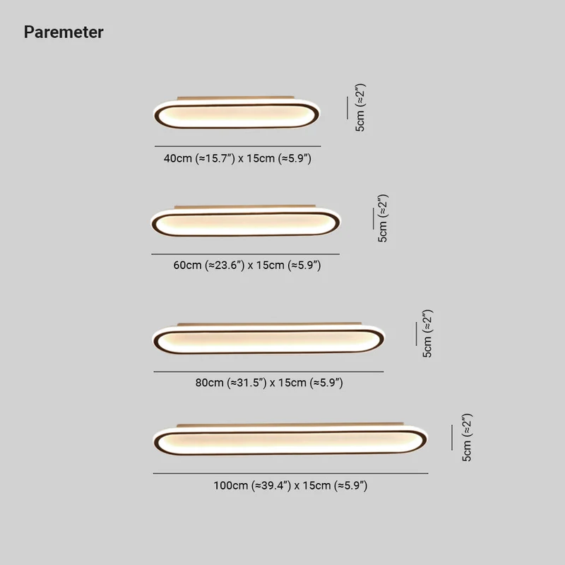 Rechthoekige LED Plafondlamp Inbouw 40-100cm Metaal Acryl Zwart Goud Roségoud Modern Design Hal Garderobe | Sansoti