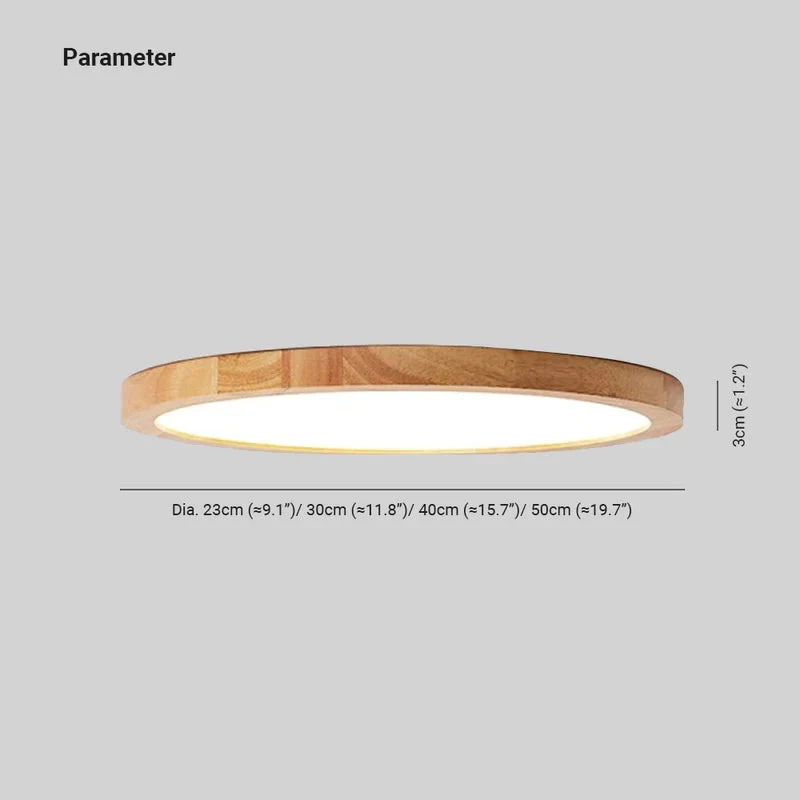 Houten Plafondlamp Rond LED Dimbaar Modern Design Scandinavisch voor Woonkamer Slaapkamer Studeerkamer | Sansoti