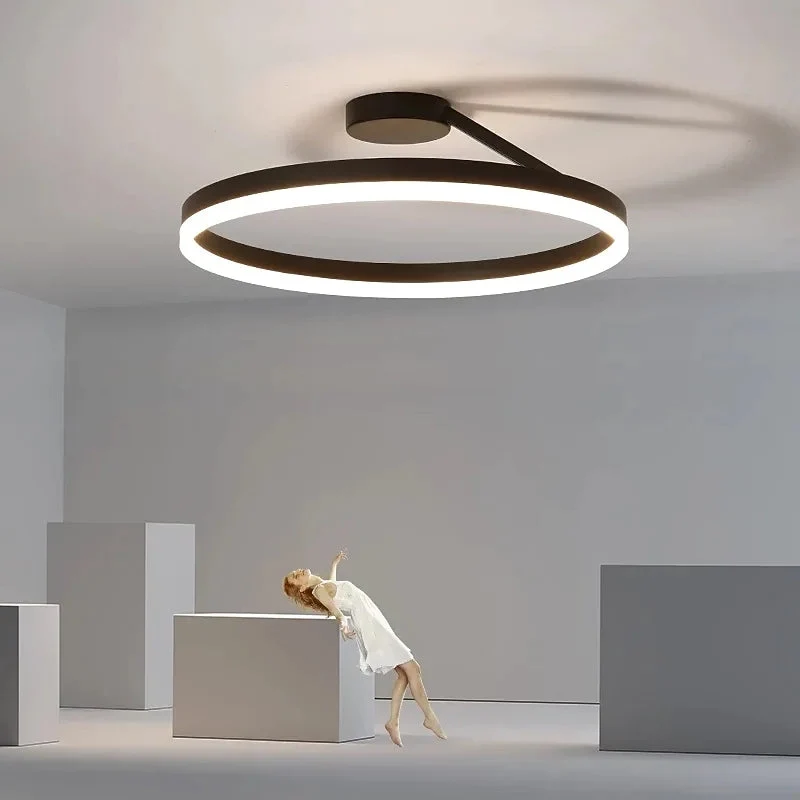 Minimalistische LED Plafondlamp Rond Design Dimbaar met Afstandsbediening Energiezuinig voor Moderne Interieur | Sansoti