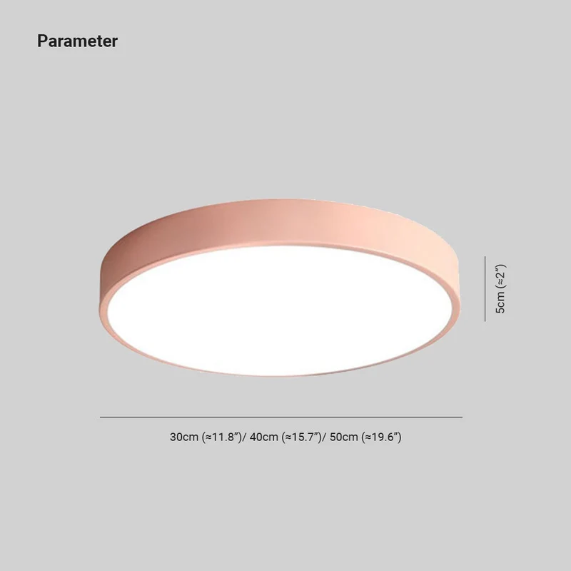 Ronde LED Plafondlamp Metaal Acryl Geel Blauw Groen Roze Grijs Woonkamer Slaapkamer Kinderkamer Modern | Sansoti