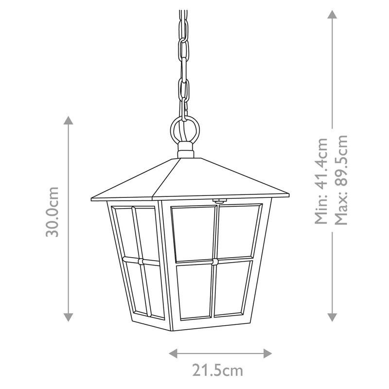Außen-Pendelleuchte Canterbury 1-flammig Glas IP43 Schwarz