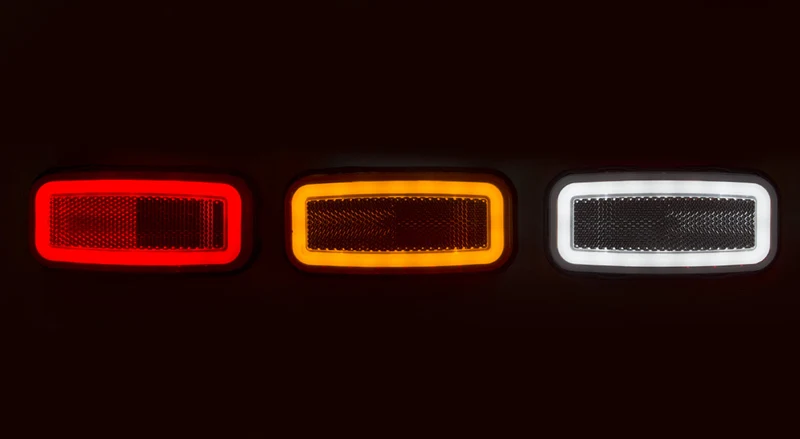WAS W199 Neon Rechteckige Begrenzungsleuchten mit Reflektor
