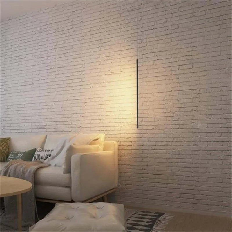 Minimalistische Hanglamp Zwart Metaal en Acryl met LED-strip voor Slaapkamer Woonkamer Moderne Verlichting | Sansoti