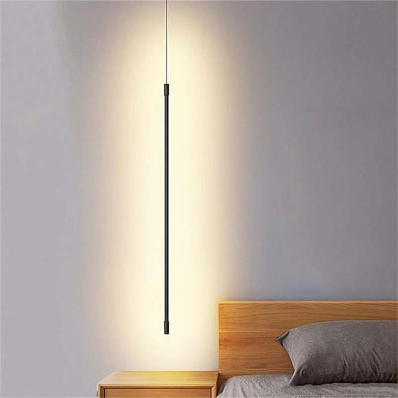 Minimalistische Hanglamp Zwart Metaal en Acryl met LED-strip voor Slaapkamer Woonkamer Moderne Verlichting | Sansoti
