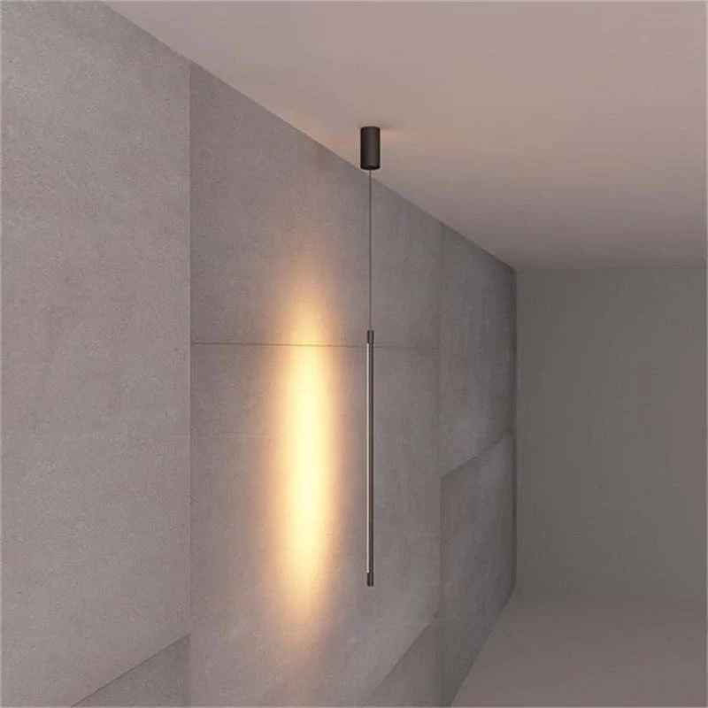 Minimalistische Hanglamp Zwart Metaal en Acryl met LED-strip voor Slaapkamer Woonkamer Moderne Verlichting | Sansoti