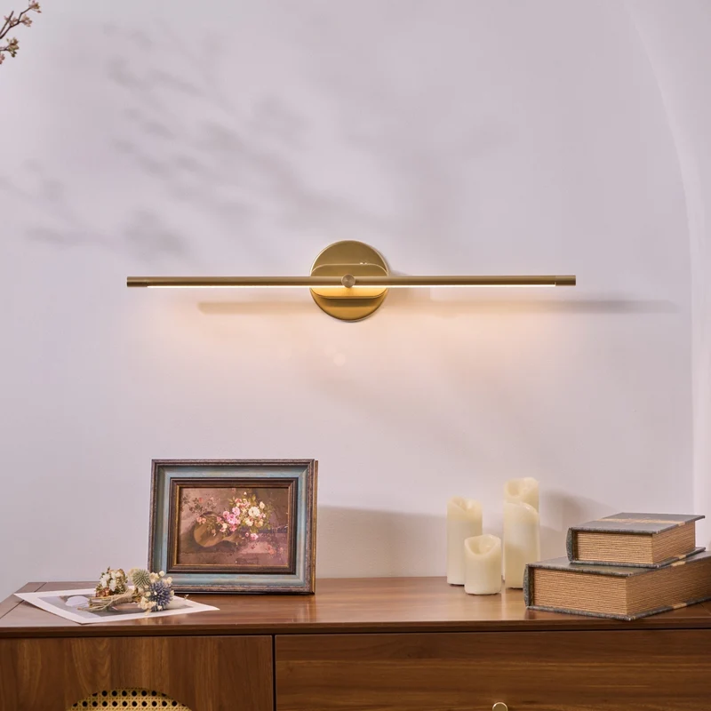 Oplaadbare LED Wandlamp Linear Design Zwart Goud Touch Dimbaar Snoerloos 68-128cm Modern Sfeerlicht Binnen | Sansoti